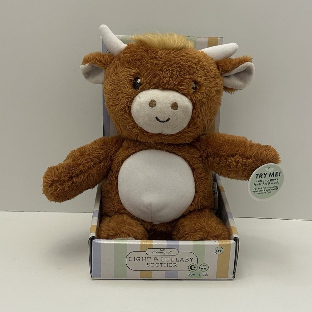 DreamGro Cow Baby Color Changing Light and Lullaby Soother Music Tummy Glows NEW